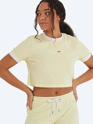 Ellesse t-shirt bawełniany kolor żółty SGJ11884-WHITE