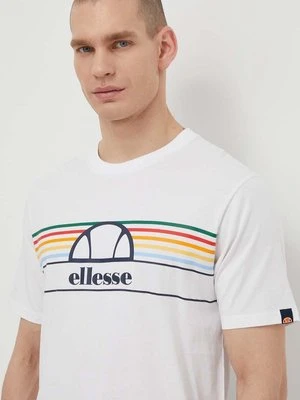 Ellesse t-shirt bawełniany Lentamente T-Shirt męski kolor biały z nadrukiem SHV11918