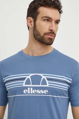Ellesse t-shirt bawełniany Lentamente T-Shirt męski kolor niebieski z nadrukiem SHV11918