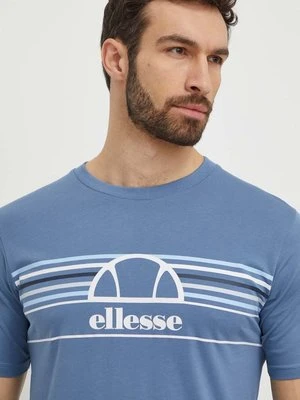 Ellesse t-shirt bawełniany Lentamente T-Shirt męski kolor niebieski z nadrukiem SHV11918