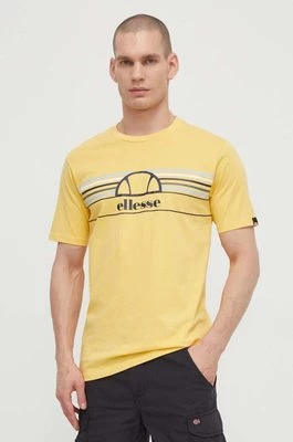 Ellesse t-shirt bawełniany Lentamente T-Shirt męski kolor żółty z nadrukiem SHV11918