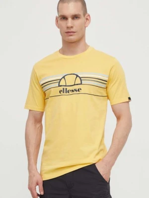 Ellesse t-shirt bawełniany Lentamente T-Shirt męski kolor żółty z nadrukiem SHV11918