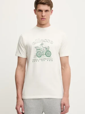 Ellesse t-shirt bawełniany Mellino męski kolor beżowy z nadrukiem SHZ21848