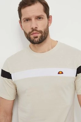 Ellesse t-shirt bawełniany Caserio T-Shirt męski kolor beżowy wzorzysty SHR17433