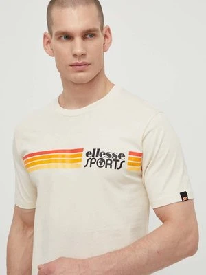 Ellesse t-shirt bawełniany Sorranta T-Shirt męski kolor beżowy z aplikacją SHV20128