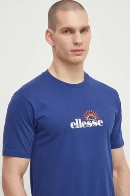 Ellesse t-shirt bawełniany Trea T-Shirt męski kolor granatowy z nadrukiem SHV20126