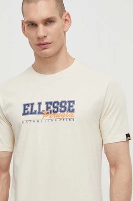 Ellesse t-shirt bawełniany Zagda T-Shirt męski kolor beżowy z nadrukiem SHV20122