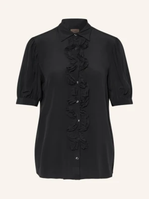 Émanou Bluzka Koszulowa Shirley Z Jedwabiem I Falbanami schwarz