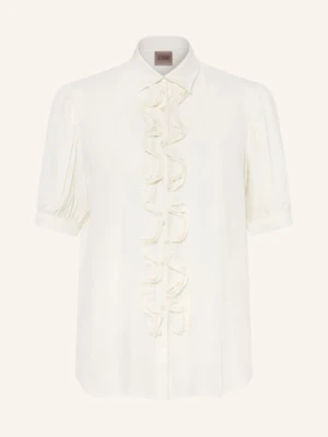 Émanou Bluzka Koszulowa Shirley Z Jedwabiem I Falbanami weiss