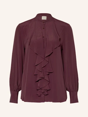 Émanou Bluzka Z Wolantami I Dodatkiem Jedwabiu rot