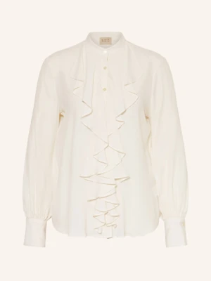 Émanou Bluzka Z Wolantami I Dodatkiem Jedwabiu weiss