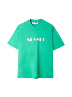Emerald Zielona Koszulka z Logo Sunnei