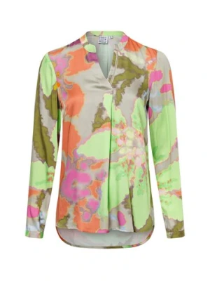 Emily van den Bergh Bluzka damska Kobiety wiskoza beżowy wzorzysty,