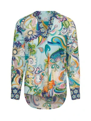 Emily van den Bergh Bluzka damska tunika Kobiety Bawełna niebieski|wielokolorowy wzorzysty,