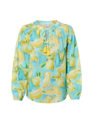 Emily van den Bergh Bluzka damska tunika Kobiety Bawełna niebieski|żółty wzorzysty,