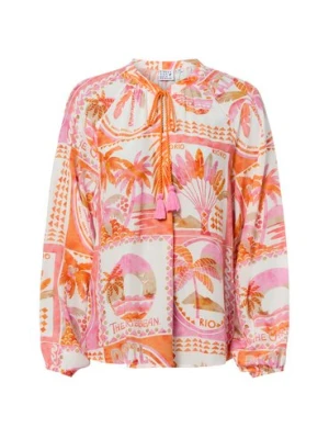 Emily van den Bergh Bluzka damska tunika Kobiety wiskoza pomarańczowy|wyrazisty róż|wielokolorowy wzorzysty,