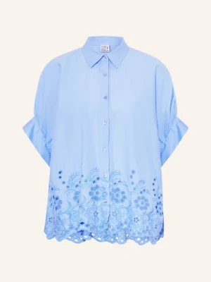 Emily Van Den Bergh Bluzka Z Koronką Z Dziurkami blau