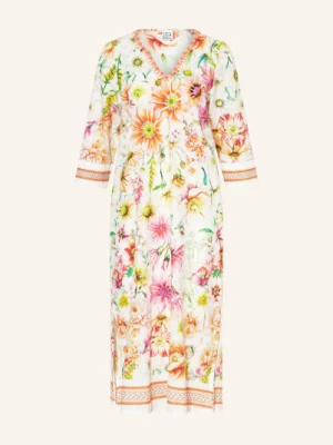 Emily Van Den Bergh Sukienka Z Rękawami 3/4 I Haftami orange