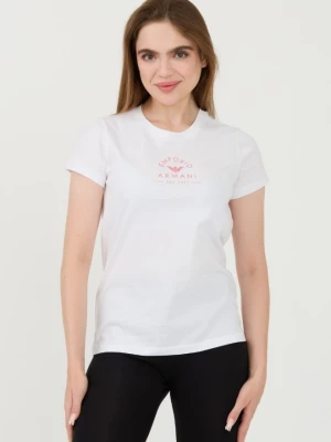EMPORIO ARMANI Biały t-shirt Uni Logo Printe