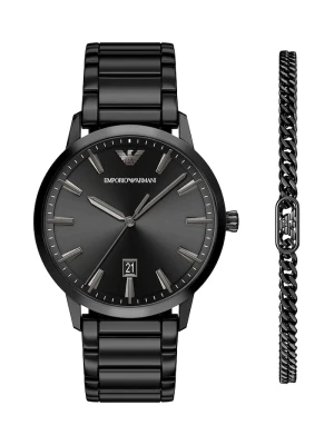 Emporio Armani bransoletka i zegarek męski Ruggero czarny