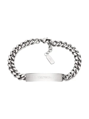 Emporio Armani bransoletka męska ze stali nierdzewnej Eagle Logo