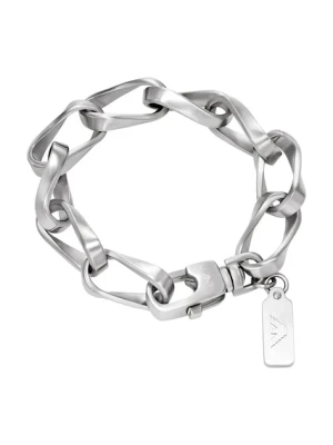Emporio Armani bransoletka męska ze stali nierdzewnej Eagle Logo