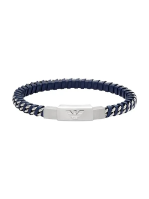 Emporio Armani bransoletka męska ze stali nierdzewnej Eagle Logo