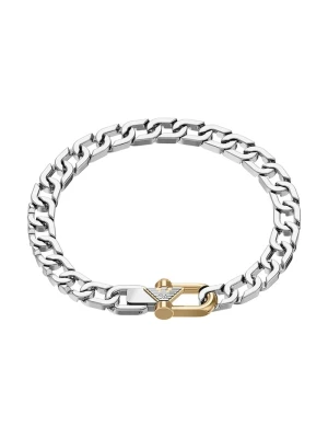 Emporio Armani bransoletka męska ze stali nierdzewnej Eagle Logo srebrny