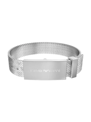 Emporio Armani bransoletka męska ze stali nierdzewnej Eagle Logo srebrny