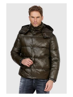 EMPORIO ARMANI Ciemnozielona puchowa kurtka męska, Rozmiar 52