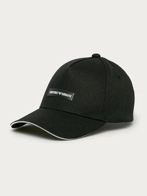 Emporio Armani czapka z daszkiem bawełniana czarny