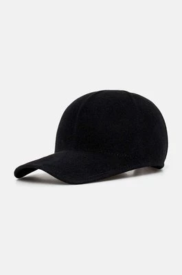 Emporio Armani czapka z daszkiem wełniana kolor czarny gładka 637212 4F509