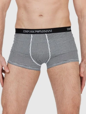EMPORIO ARMANI Czarne bokserki w pepitkę 3 pack, Rozmiar M