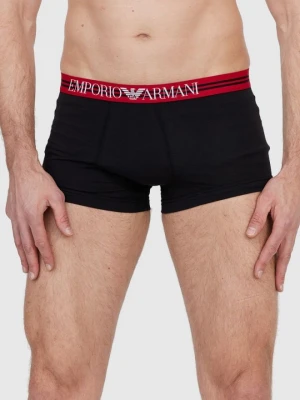 EMPORIO ARMANI Czarne i czerwone bokserki z logo 3 pack, Rozmiar M