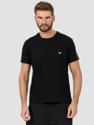 EMPORIO ARMANI Czarny t-shirt bande logo