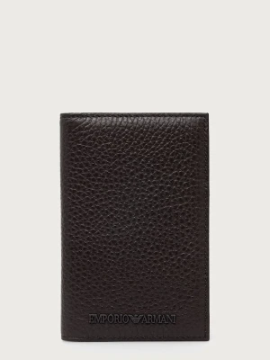 Emporio Armani etui na karty męskie skórzane brązowy