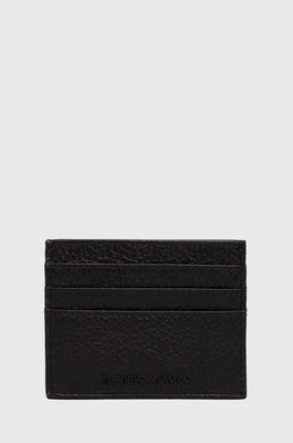 Emporio Armani etui na karty skórzane kolor czarny Y4R173 Y068E