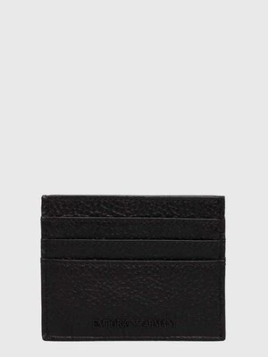 Emporio Armani etui na karty skórzane kolor czarny Y4R173 Y068E