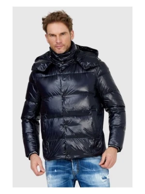 EMPORIO ARMANI Granatowa puchowa kurtka męska, Rozmiar 46