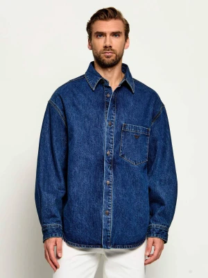 Emporio Armani Jeansowa koszula | Regular Fit niebieski