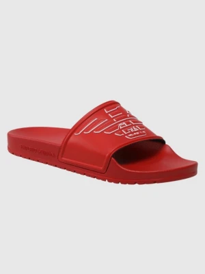 EMPORIO ARMANI Klapki czerwone z logo, Rozmiar 37