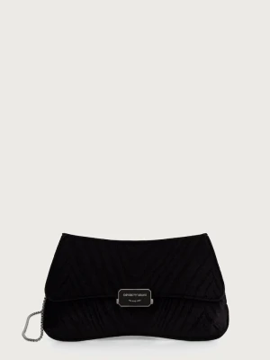 Emporio Armani kopertówka damska welurowa czarny