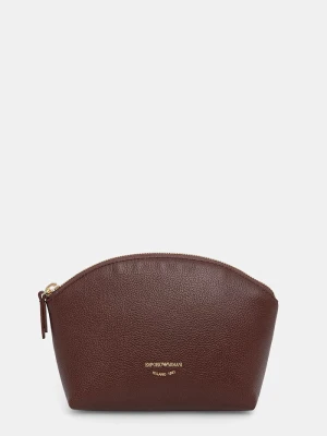 Emporio Armani kosmetyczka damska skórzana brązowy