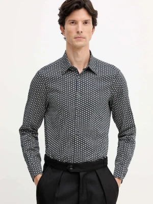 Emporio Armani koszula męska kolor granatowy regular z kołnierzykiem klasycznym EM001537 AF14130