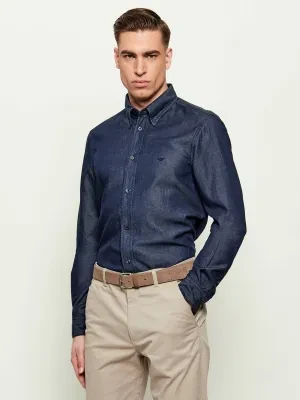 Emporio Armani Koszula | Regular Fit | z dodatkiem lnu