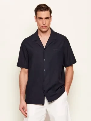 Emporio Armani Koszula | Relaxed fit | z dodatkiem lnu