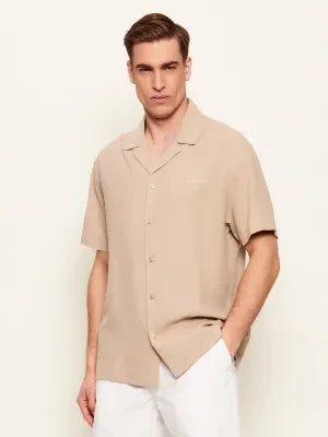 Emporio Armani Koszula | Relaxed fit | z dodatkiem lnu