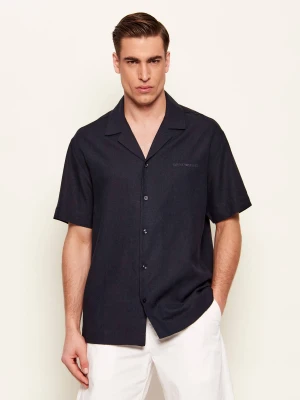 Emporio Armani Koszula | Relaxed fit | z dodatkiem lnu