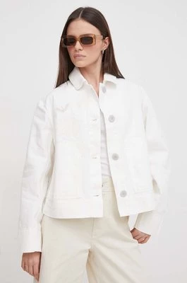 Emporio Armani kurtka jeansowa damska kolor biały przejściowa 3D2B75 2NY0Z