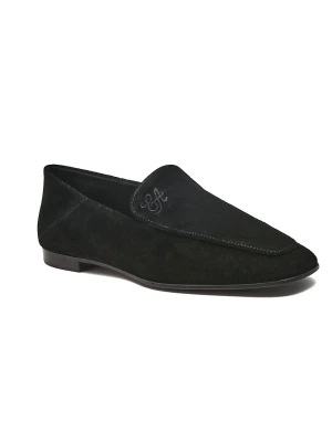 Emporio Armani Mokasyny | zamsz czarny